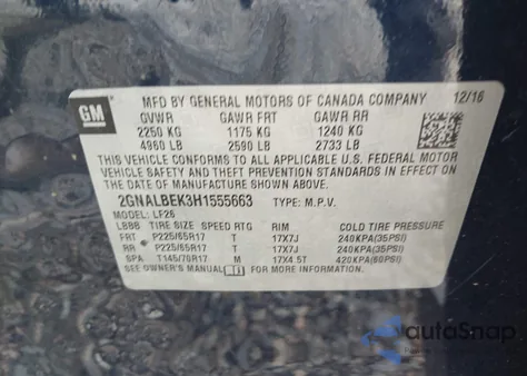 2017 Chevrolet Equinox Ls from USA, damaged, VIN 2GNALBEK3H1555663